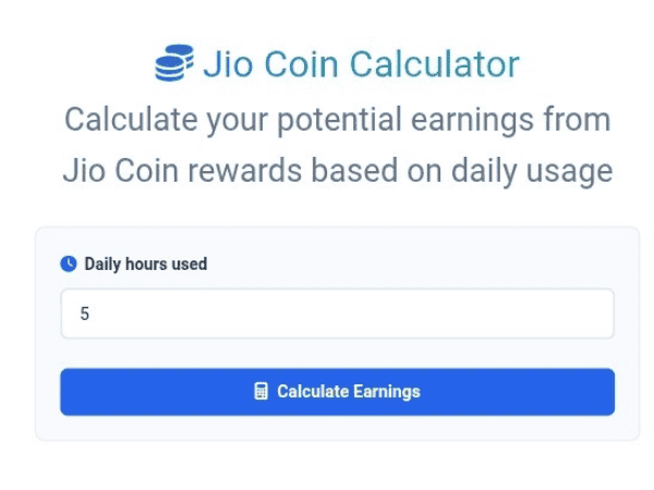 Jio Coin Calculator
